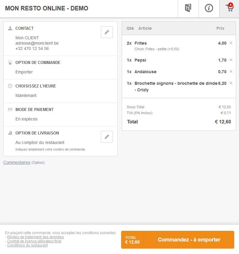 Commande en ligne